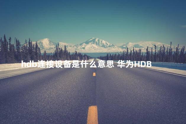 hdb连接设备是什么意思 华为HDB是默认开启的吗